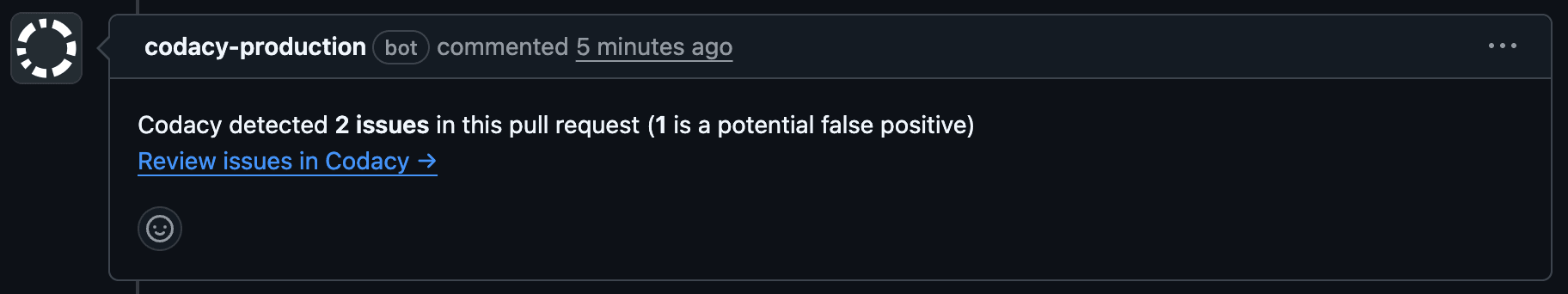 Detected false positives comment